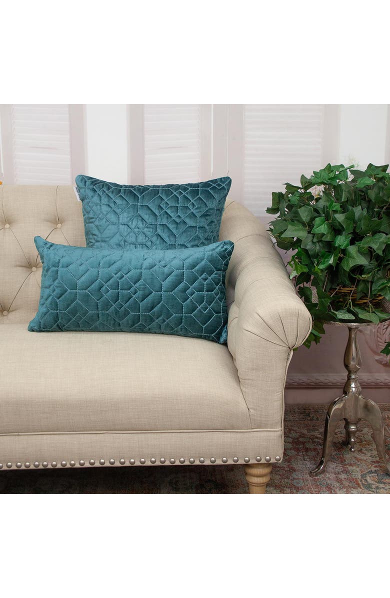 PARKLAND COLLECTION Sora Quilted Throw Pillow, Alternate, color, Teal
