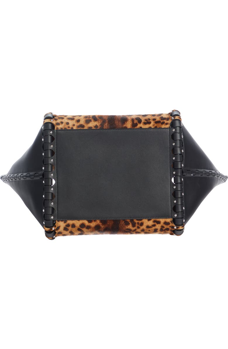 Alaïa Hinge Medium Leopard Print Leather Tote, Alternate, color,