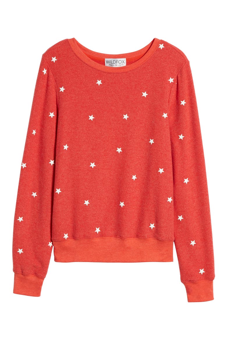 Star Baggy Beach Pullover, Alternate, color, HOT LIPSTICK