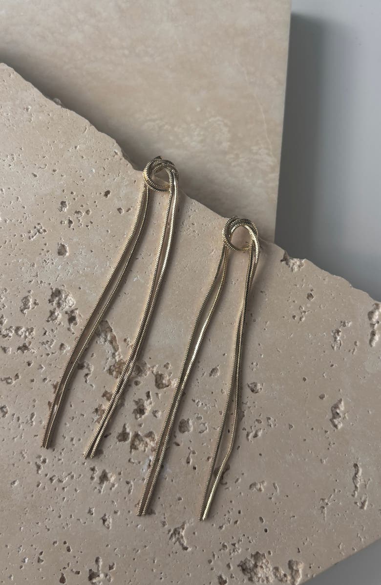 Adornia Knotted Rope Chain Drop Earrings, Alternate, color, Gold