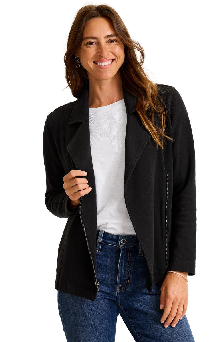 Tommy Bahama Aruba Moto Jacket, Alternate, color, Black