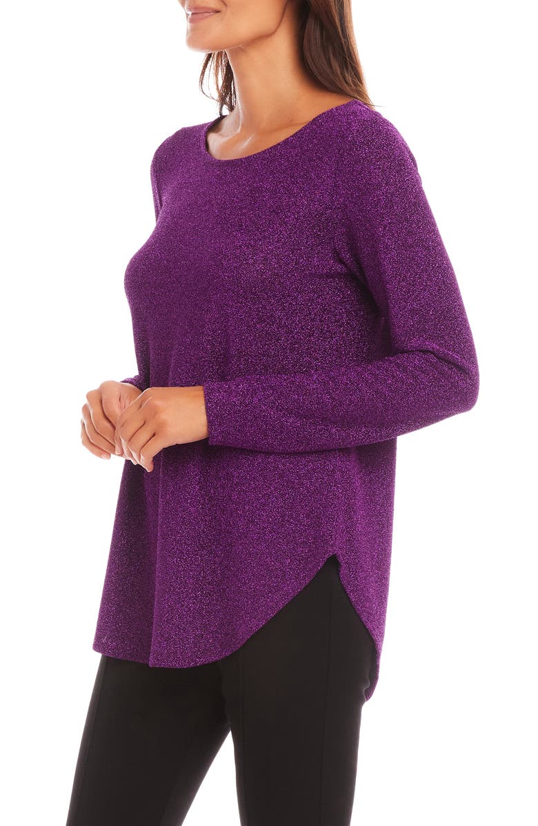 Karen Kane Metallic Knit Shirttail Top, Alternate, color,