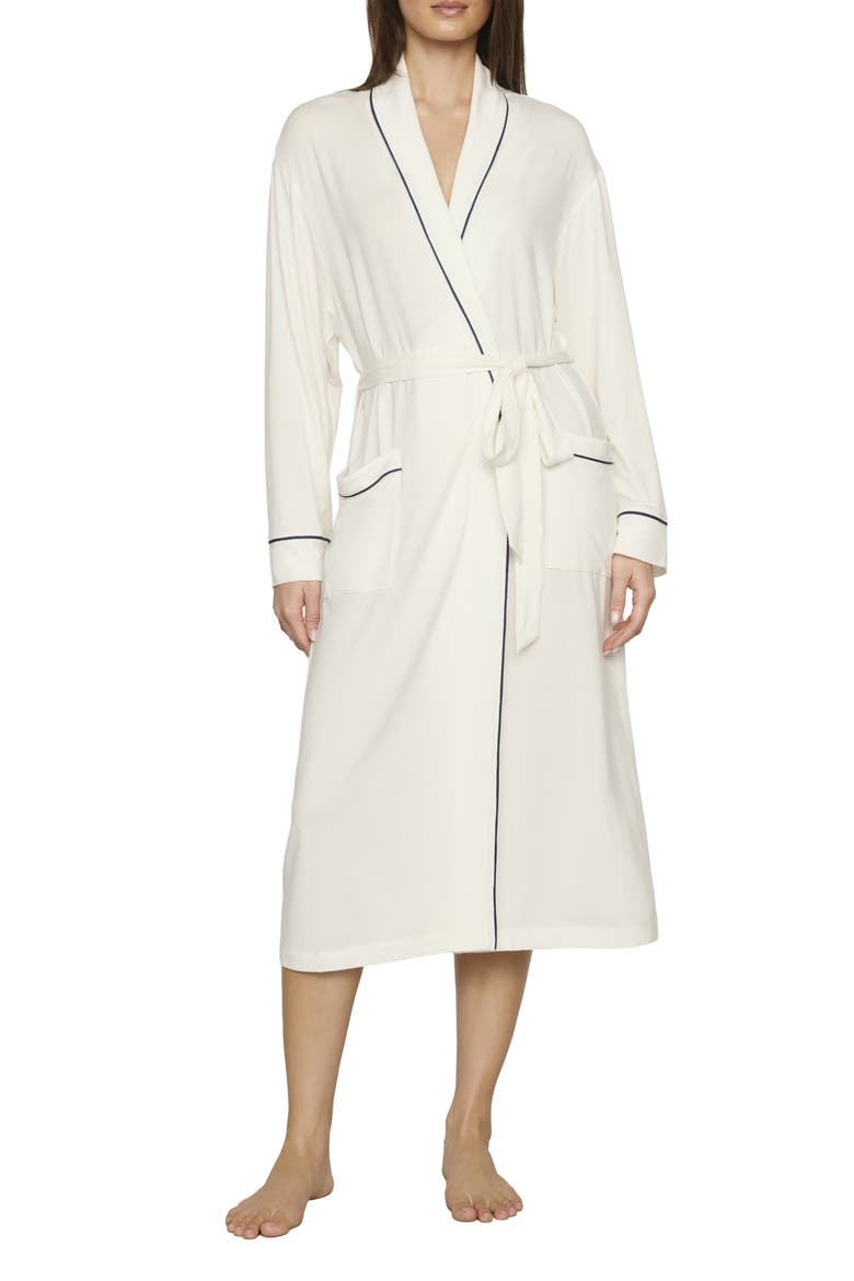 Gisele Longline Robe, Main, color, IVORY/ NAVY