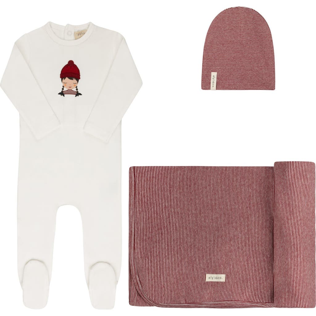 Ely's & Co. French Terry Autumn Kids Collection In Burgundy