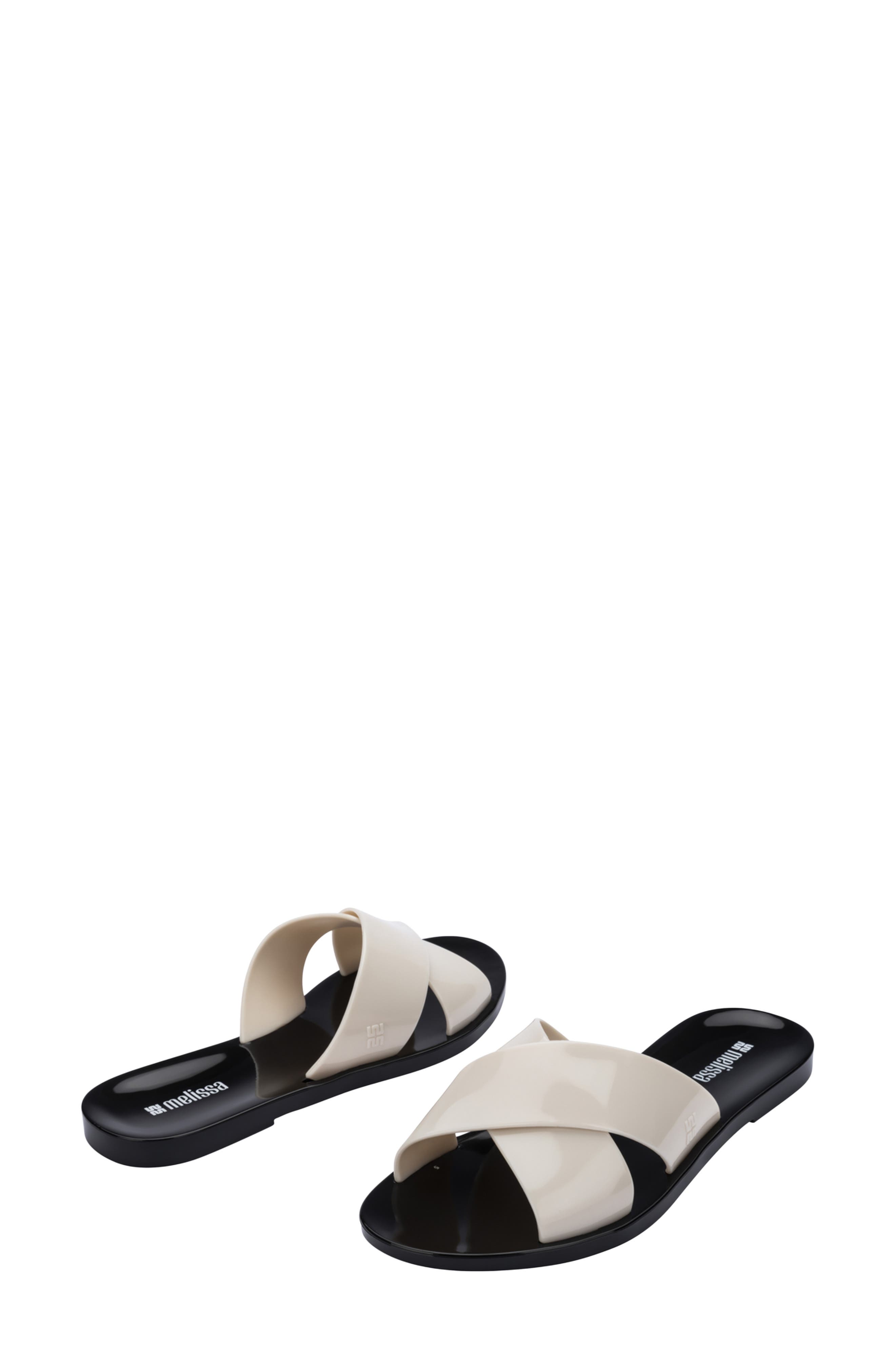 Essential Cross Slide Sandal, Alternate, color, BLACK/ BEIGE