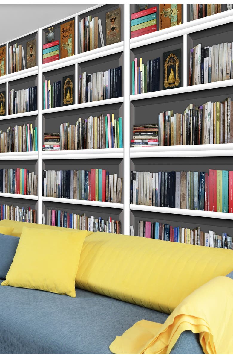 WALPLUS Wall Sticker Decal Wall Art Library Bookshelf Vintage View, Alternate, color,