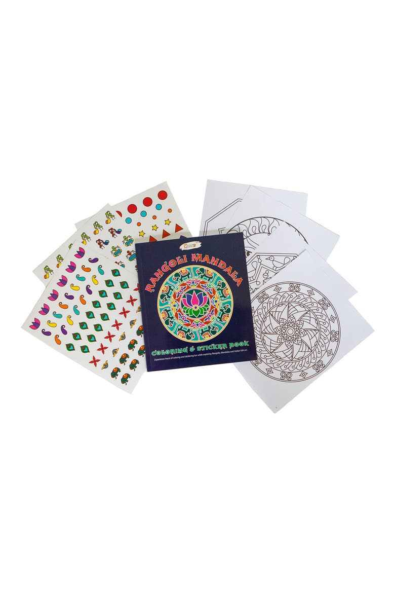 Rangoli Mandala Bundle - Puzzle and Coloring + Sticker Book, Main, color, MULTICOLOR