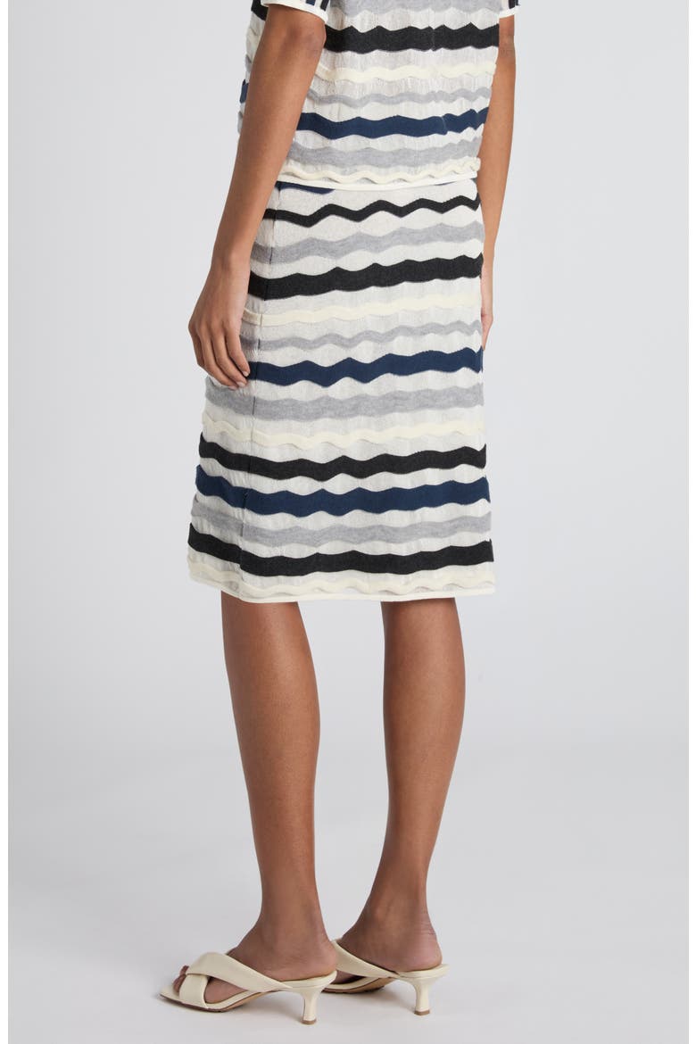 Layered Chevron Stripe Wool Blend Sweater Skirt, Alternate, color, 9121 CHALK WAVE GREY