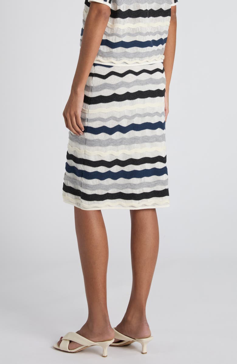 Bottega Veneta Layered Chevron Stripe Wool Blend Sweater Skirt, Alternate, color, 9121 Chalk Wave Grey