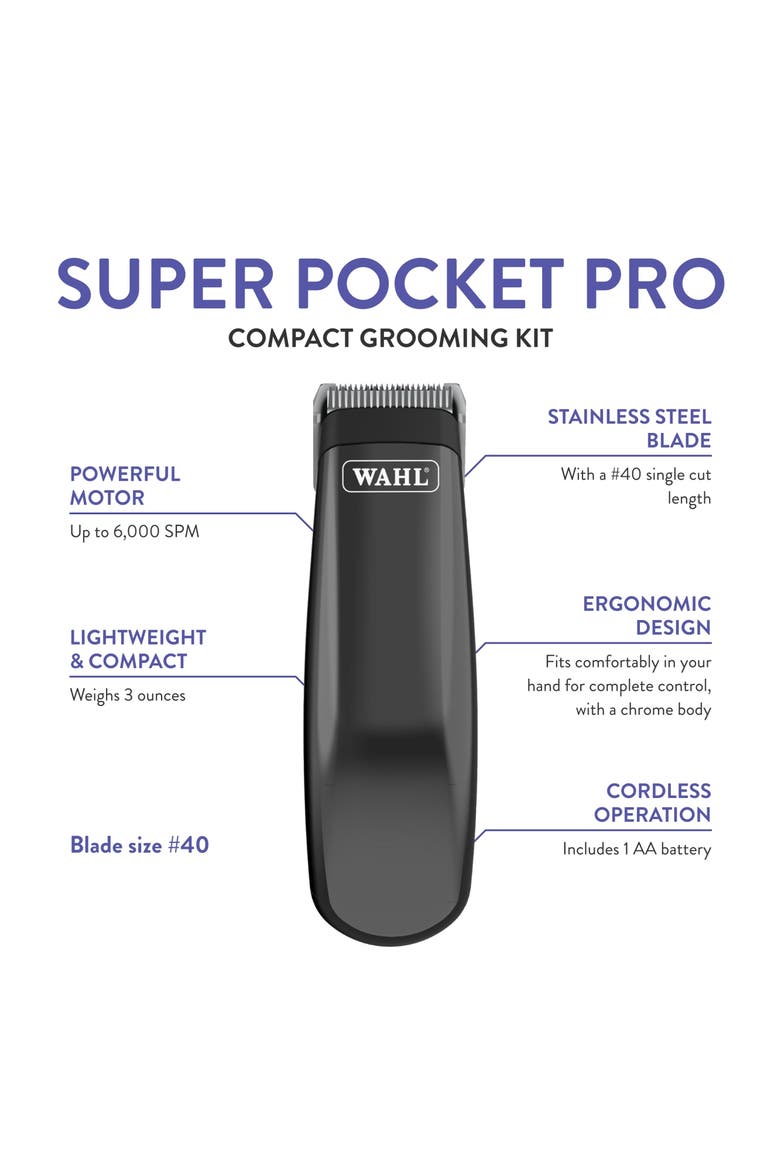 Super Pocket Pro Pet, Dog, & Cat Trimmer & Grooming Kit, Alternate, color, Black Chrome