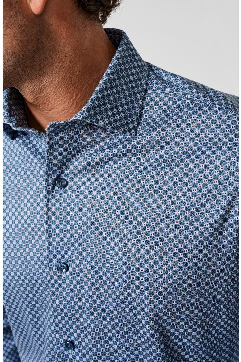 Geometric Print Pima Cotton Shirt, Alternate, color, HUNTER/ MULTI