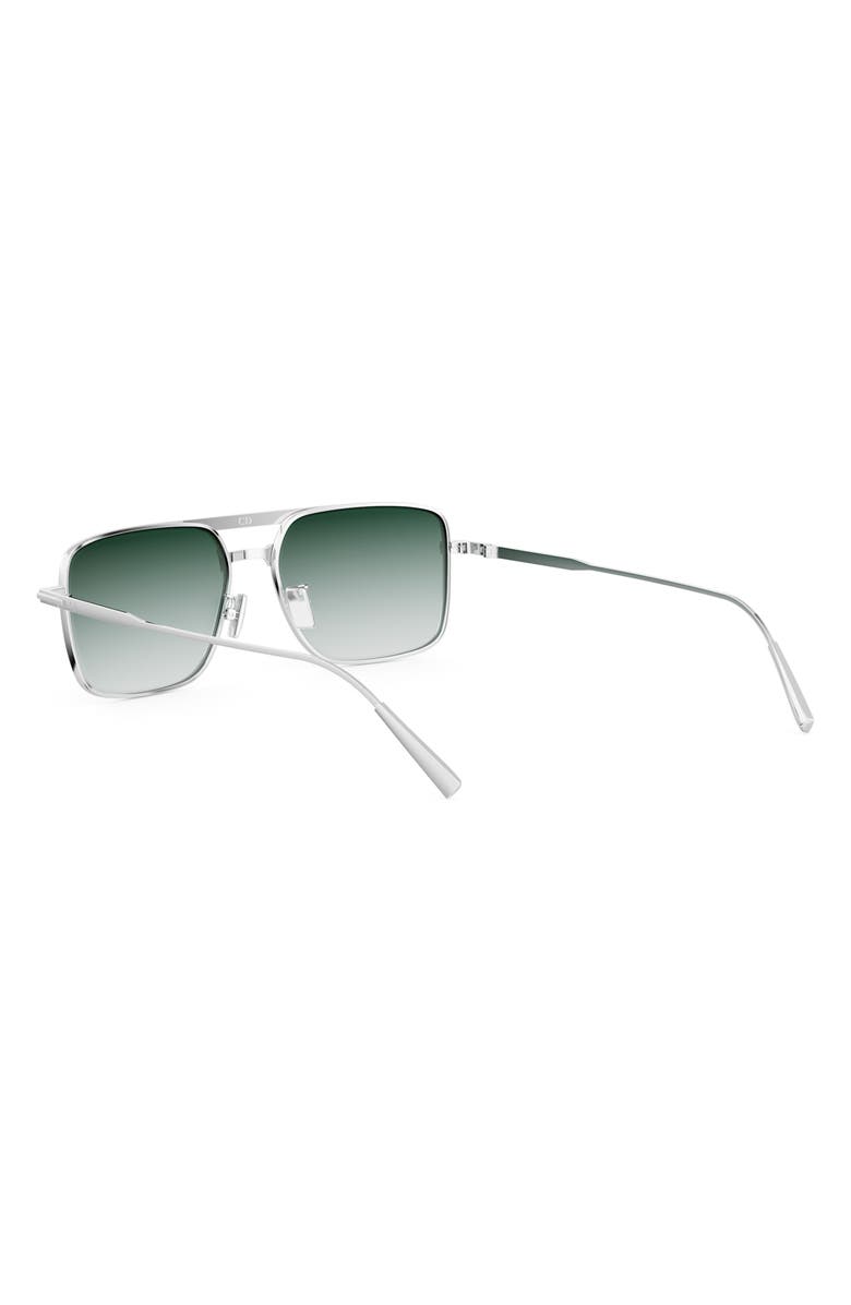 DIOR Blacksuit S17U 54mm Rectangular Sunglasses, Alternate, color, Shiny Palladium / Green