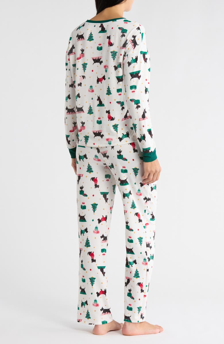 JACLYN Holiday Long Sleeve Top, Shorts & Pants Pajamas, Alternate, color, Festive Dogs