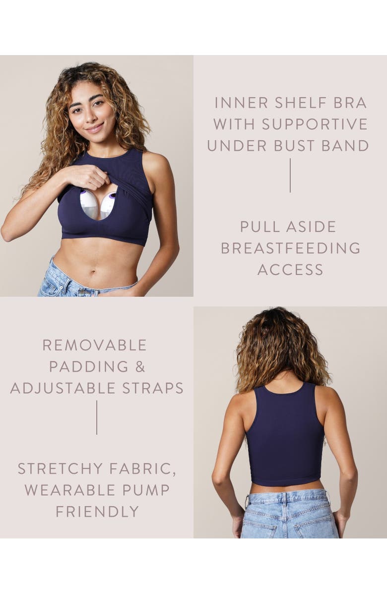 Kindred Bravely Sublime Maternity & Nursing Longline Bra Top, Alternate, color, Navy