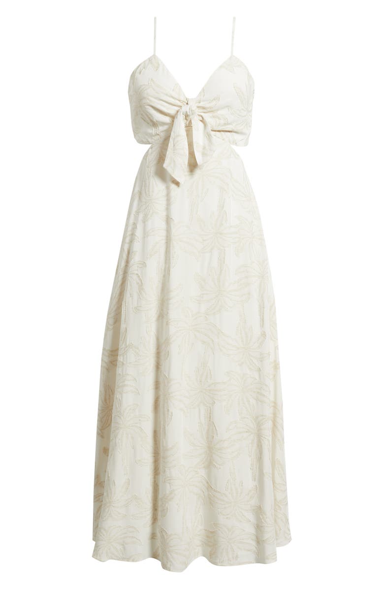 Parker Tie Front Back Cutout Sleeveless Midi Dress, Alternate, color, New Ivory
