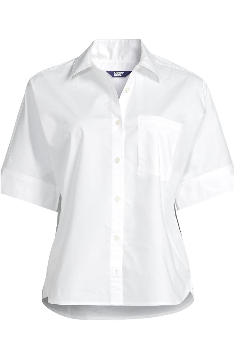 Lands' End Cooling Elbow Sleeve Button Front Shirt, Alternate, color, 