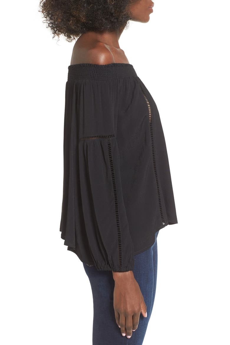 ASTR 'Ana' Off the Shoulder Top, Alternate, color, BLACK