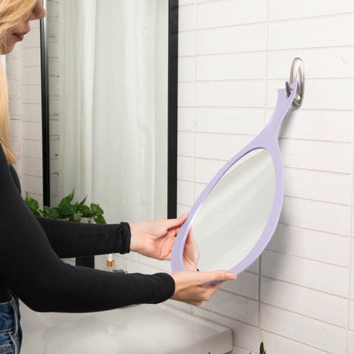 Zadro Xl Teardrop Handheld Mirror With Handle In Purple