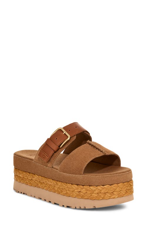 Ugg(r) Aubrey Platform Slide Sandal In Chestnut