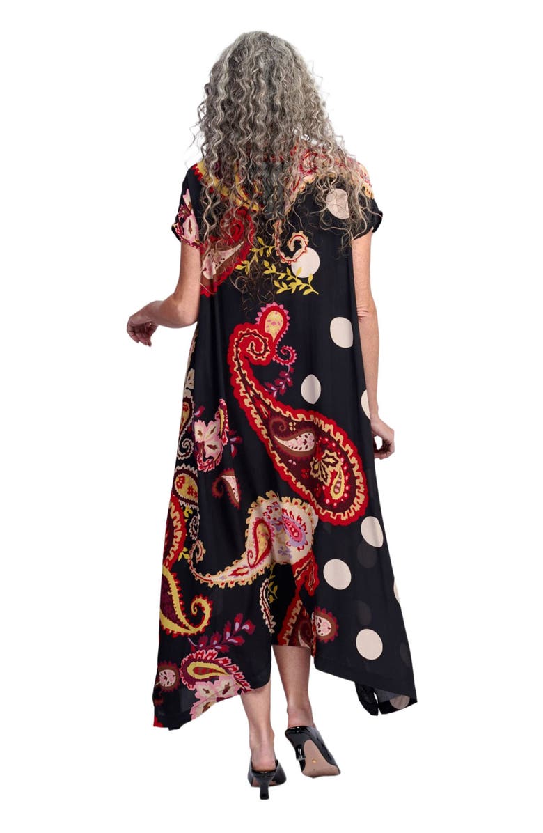 Alembika Polka dots mixed print wrap dress, Alternate, color, 