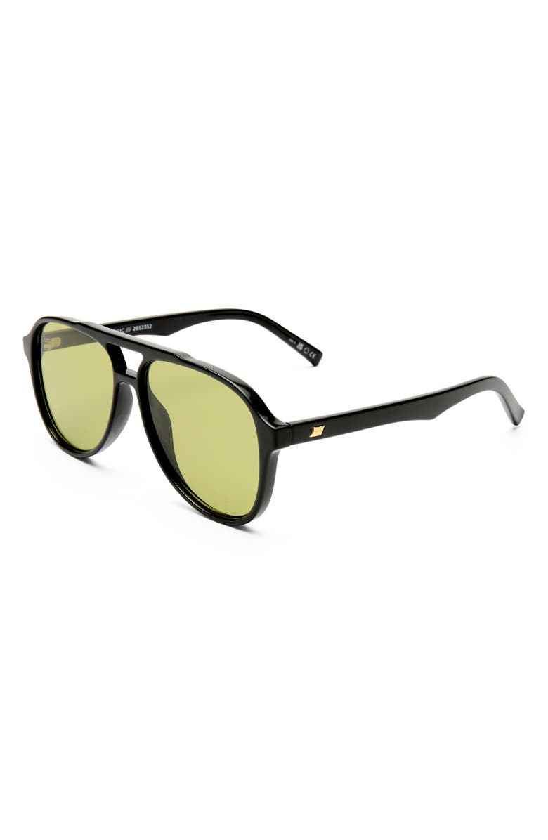 Le Specs Tragic Magic 56mm Aviator Sunglasses, Alternate, color, Black / Olive Tint