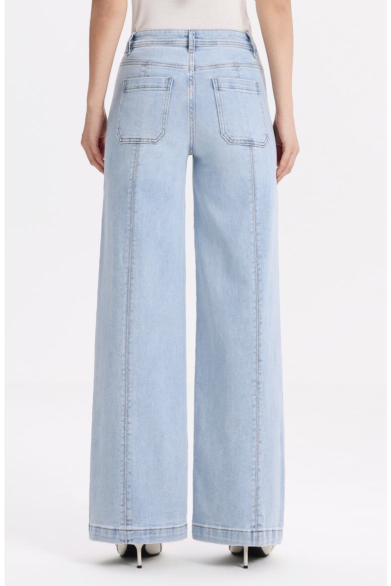 Patch Pocket Mid Rise Wide Leg Jeans, Alternate, color, LIGHT BLUE