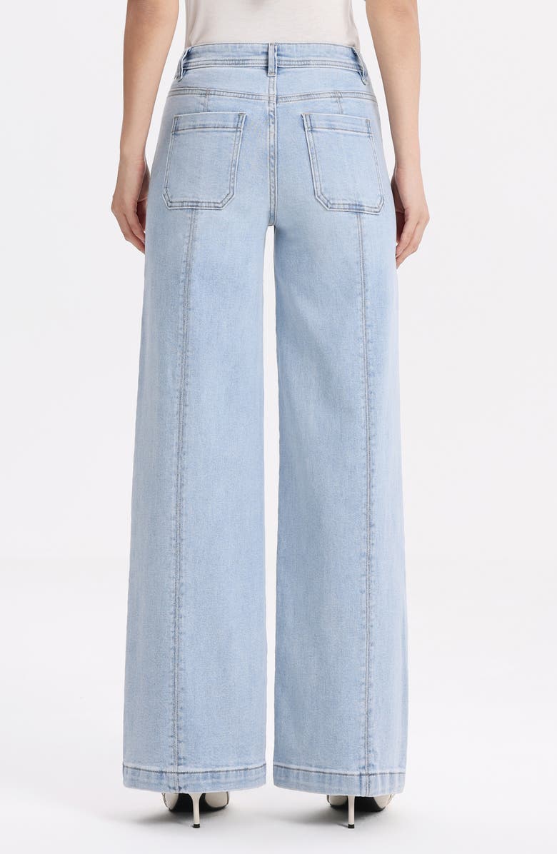 Bayeas Patch Pocket Mid Rise Wide Leg Jeans, Alternate, color, Light Blue