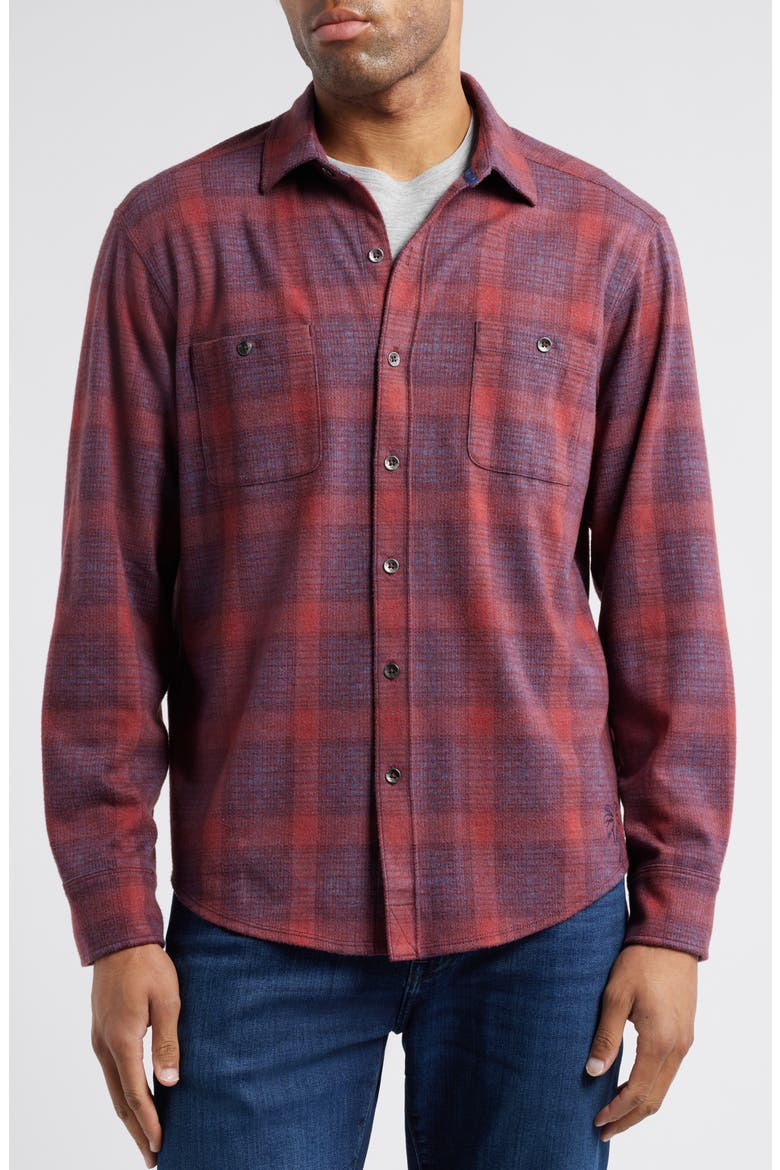 Fireside San Miguel Plaid Cotton Button-Up Shirt, Alternate, color, RHODODENDR