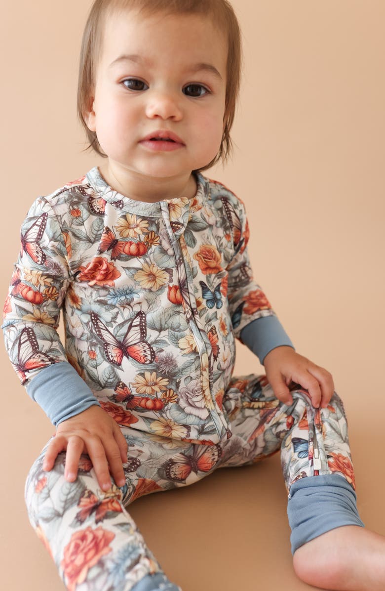 Posh Peanut Mariposa Convertible Zip-Up Footie, Alternate, color, Beige