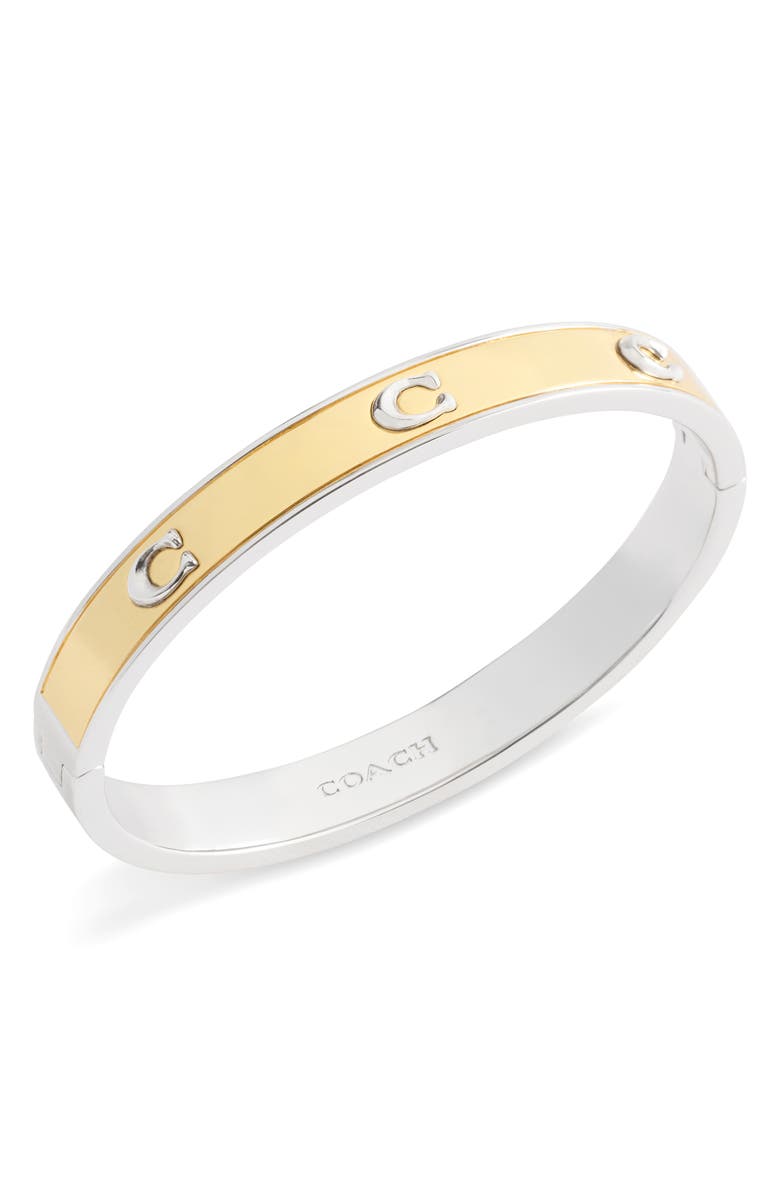 COACH Inlay Two-Tone Hinge Bracelet, Alternate, color, Two Tone