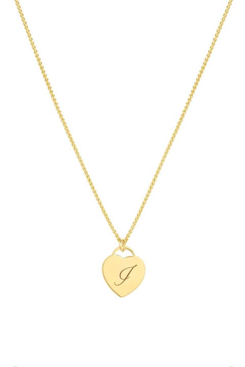 Alice Initial Heart Pendant Necklace
