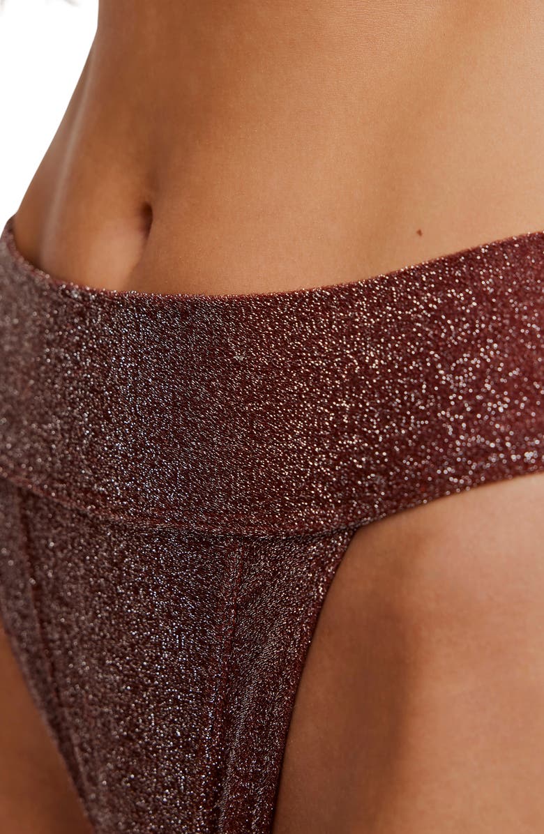 free-est by Free People Blair Metallic Bikini Bottoms, Alternate, color, Noisette