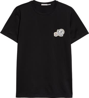 【送関込】MONCLER☆モンクレール Double logo patch t-shirt Moncler Double Logo Patch Cotton T-Shirt | REVERSIBLE