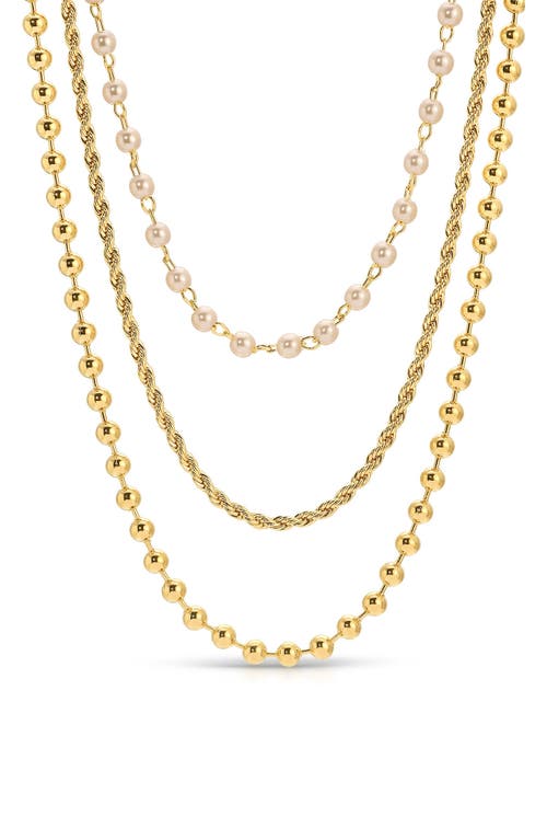 Joy Dravecky Layered Chain Necklace in Gold 