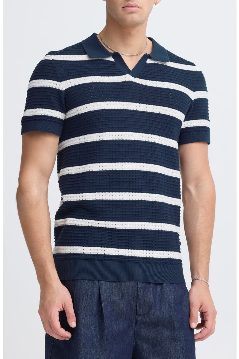 Stripe Cotton Polo, Main, color, NAVY BLAZER