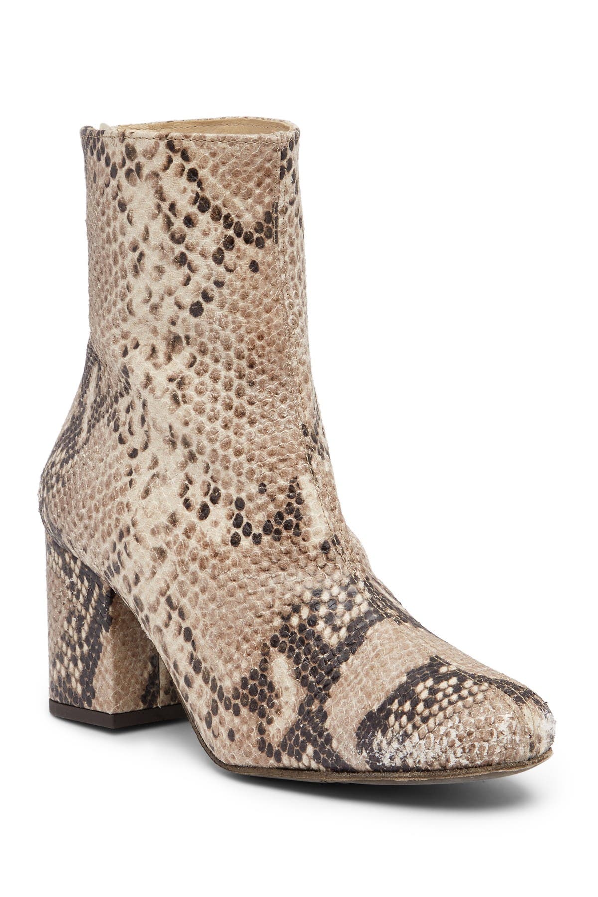Cecile Block Heel Bootie, Main, color, TAUPE SNAKE PRINT LEATHER