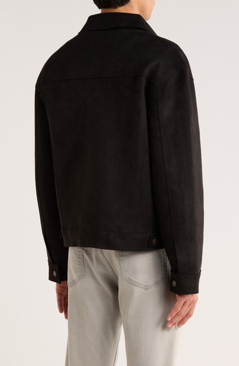 JASON WU Faux Suede Trucker Jacket, Alternate, color, Black