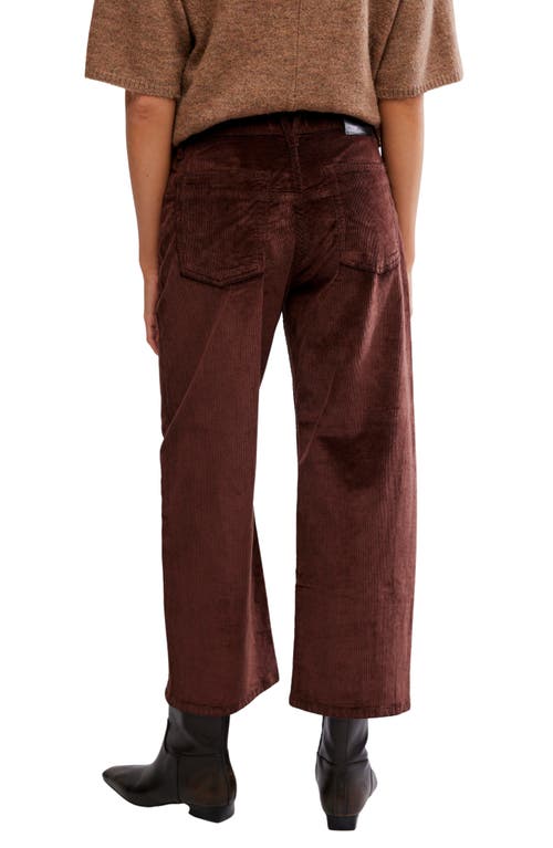 Free People Deep Trance Corduroy Wide Leg Ankle Pants In Brown