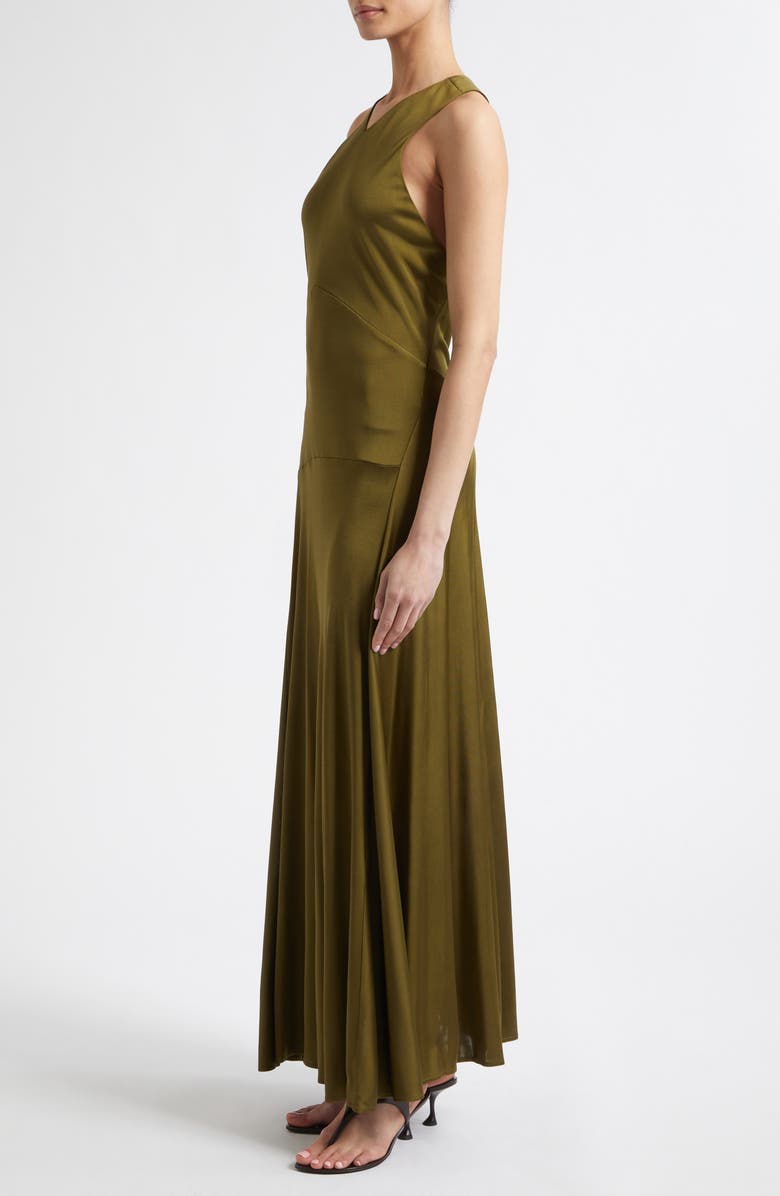 Proenza Schouler Naia Satin Jersey Maxi Dress, Alternate, color, Moss
