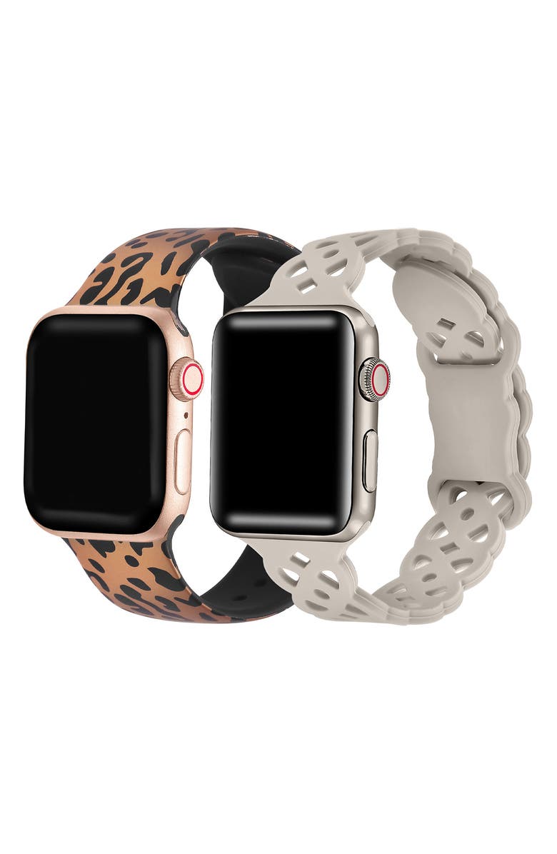 The Posh Tech Assorted 2-Pack Silicone Apple Watch<sup>®</sup> Watchbands, Main, color, Assorted