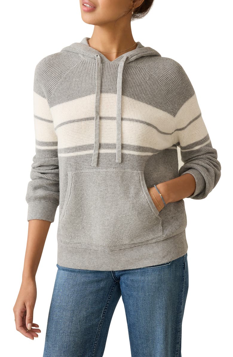 Faherty Throwback Organic Cotton & Cashmere Sweater Hoodie, Main, color, 