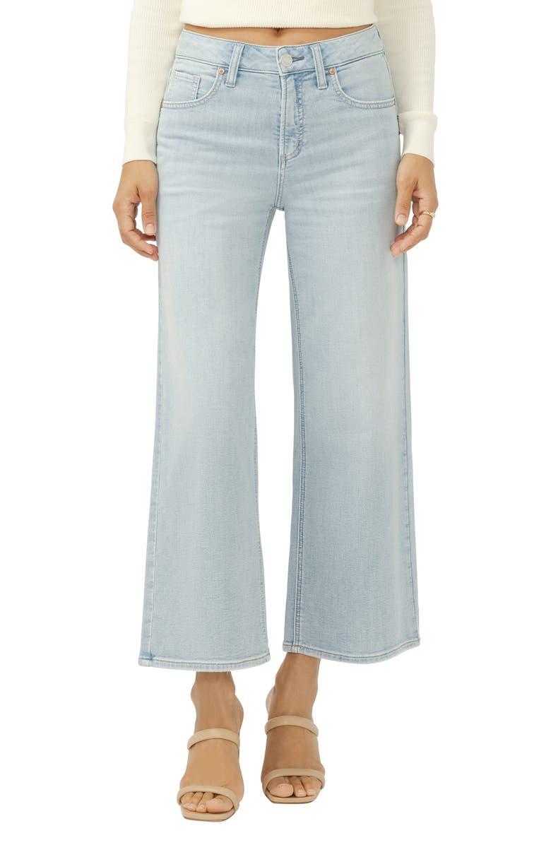 Silver Jeans Co. Avery Crop Wide Leg Jeans, Main, color, Grove