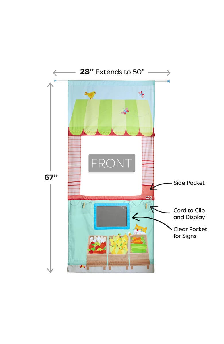 HABA Doorframe Play Store - Space Saving Pretend Play Grocery Shop - Fits in Most Doorways, Alternate, color, Multi