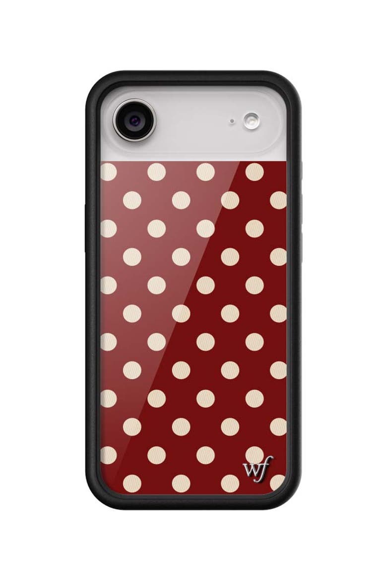 Polka Dot | Burgundy and Cream iPhone 17/17e/Air/17 Pro/17 Pro Max Case, Main, color, iPhone Air