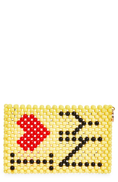 Susan Alexandra I Love Ny Beaded Card Holder In Yellow