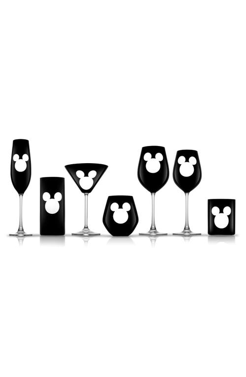 Joyjolt Set Of 2 Disney® Red Wine Glass In Black