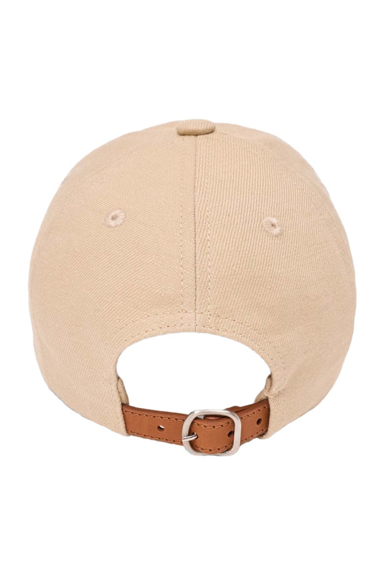 Linen blend cap with logo, Alternate, color, Beige