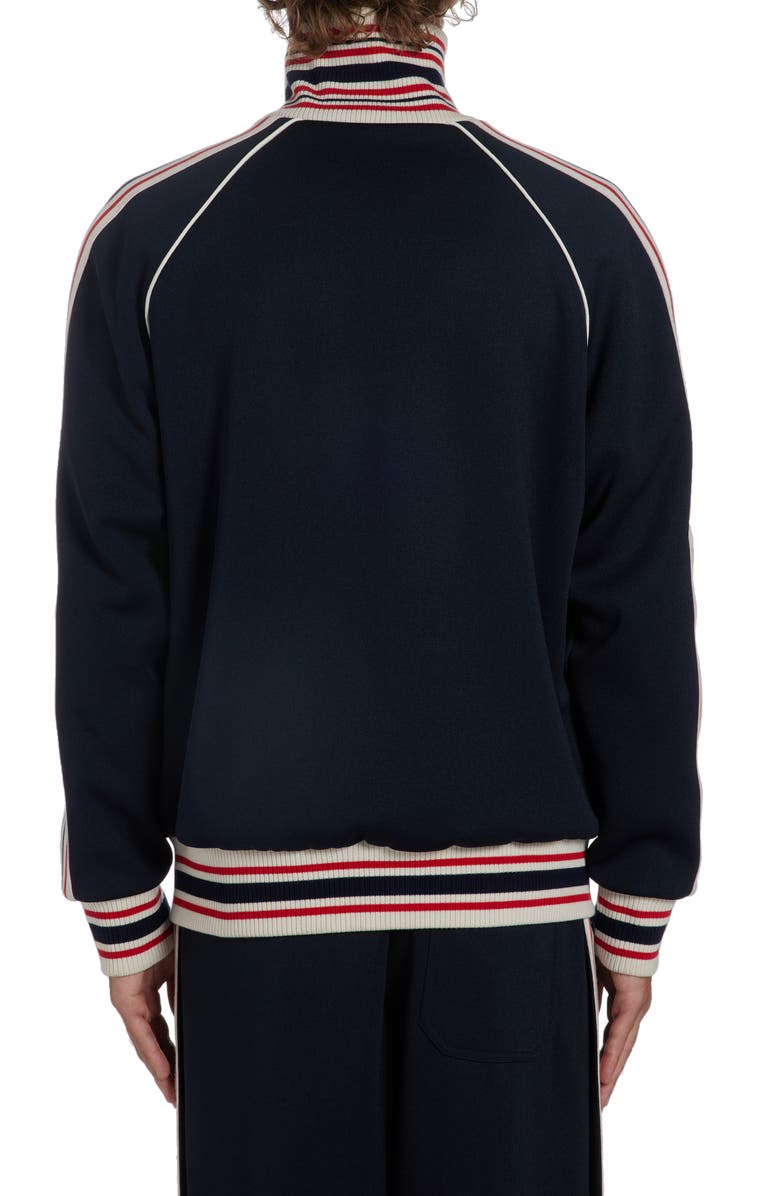 Golden Goose Stripe Trim Raglan Sleeve Track Jacket, Alternate, color, Dark Blue/ Papyrus