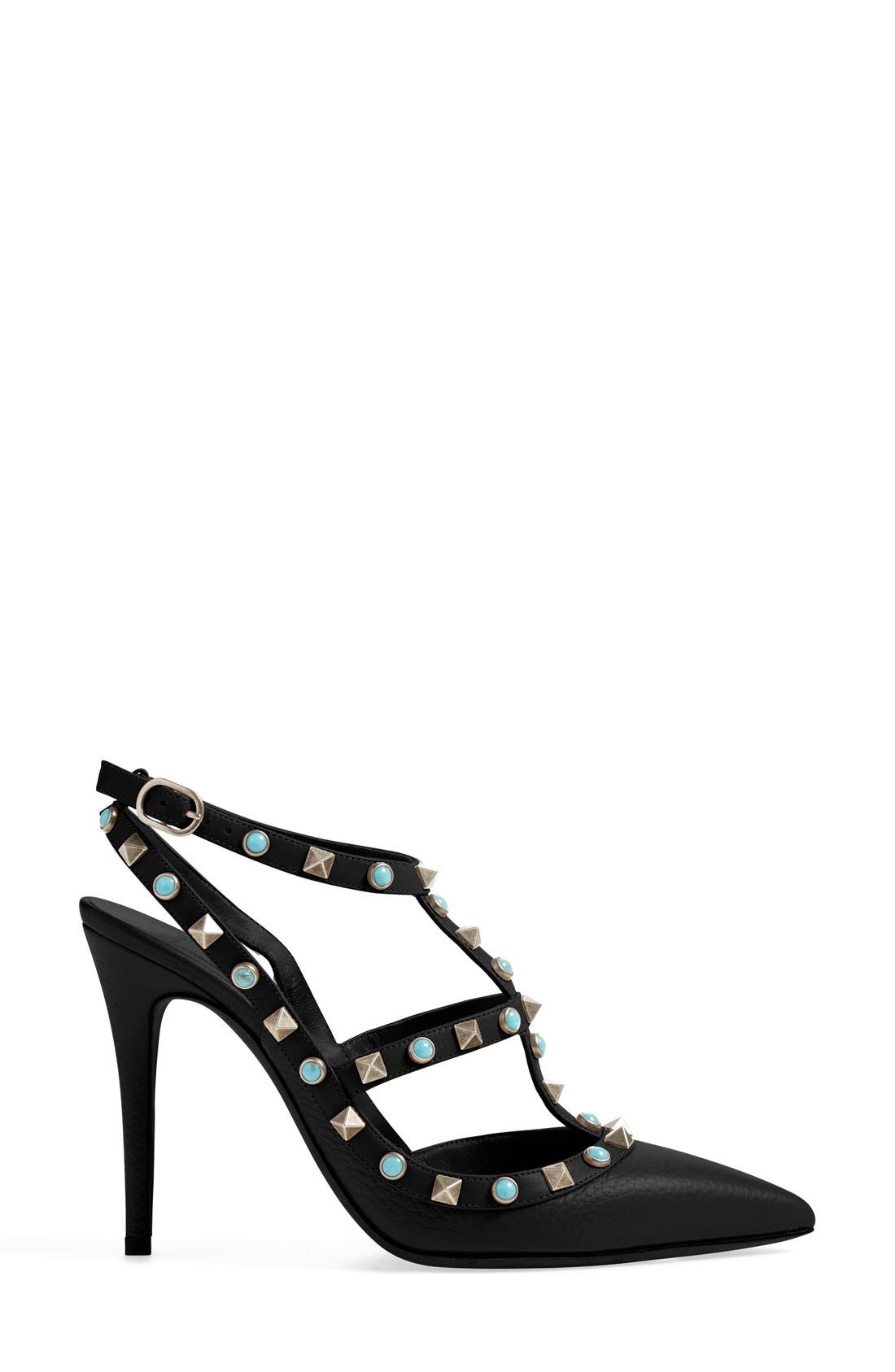 Valentino Garavani Valentino 'Rockstud' T-Strap Pump, Alternate, color, 