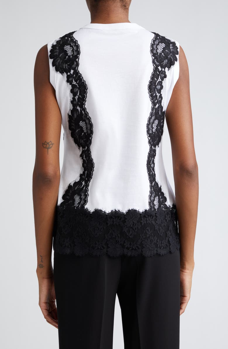 Dolce&Gabbana Lace Detail Sleeveless T-Shirt, Alternate, color, 